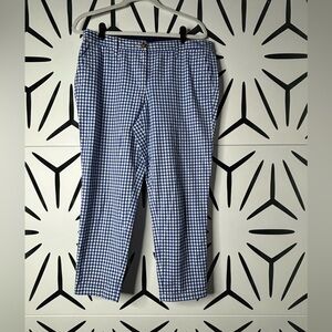 Talbots Petite Girlfriend Chinos Blue & White Check Gingham